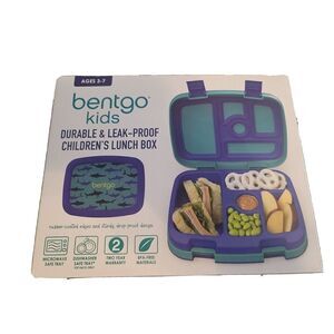 Bentgo Kids Lunch Box Bento-Styled Durable & Leak Proof Sharks NEW Blue Ages 3-7